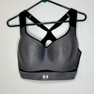 Under Armour 38D High Impact Gray Black Sports Bra